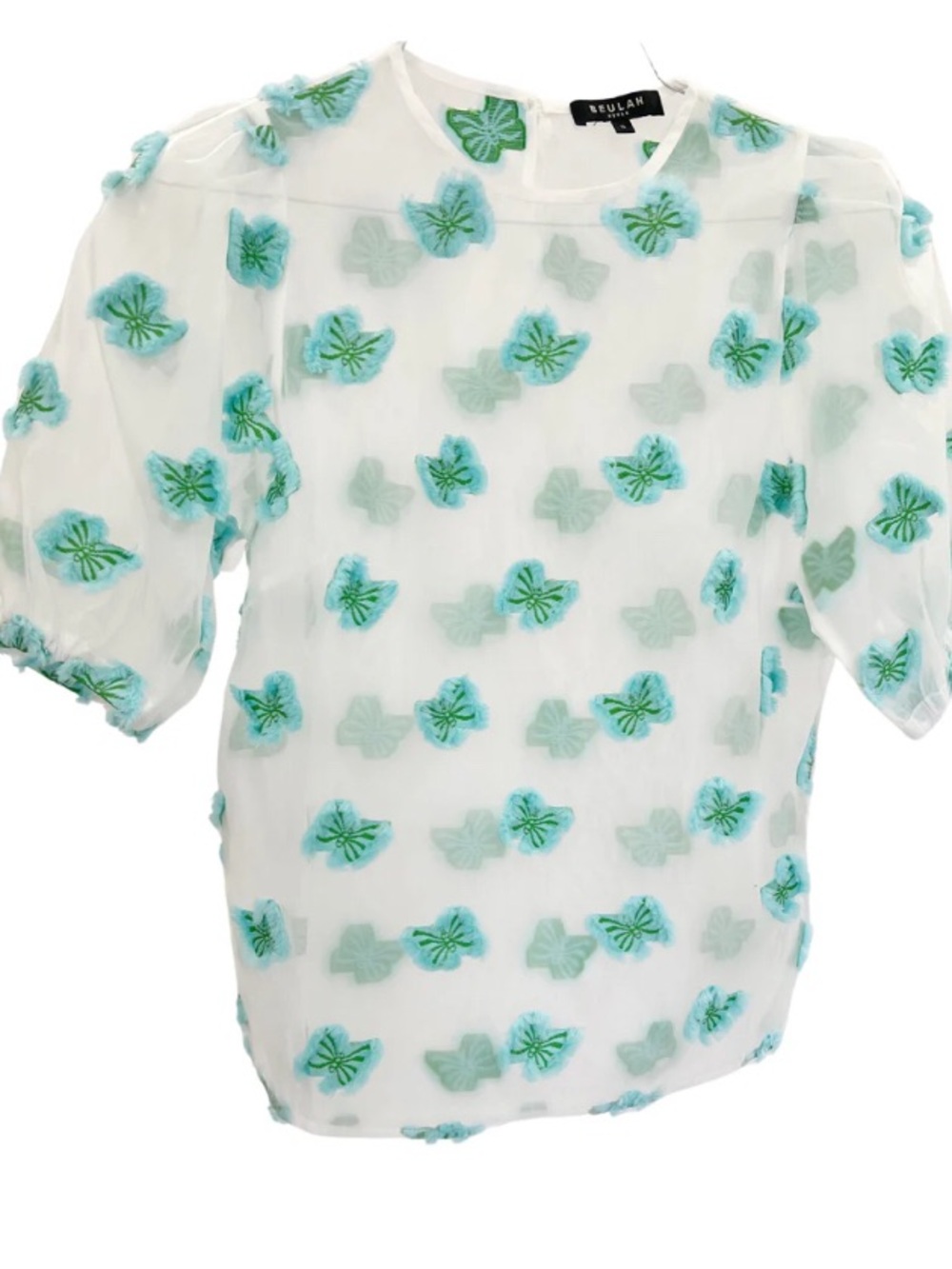 NWT Boutique brand Beulah Blue Mica Sheer Top set - Picture 8 of 8